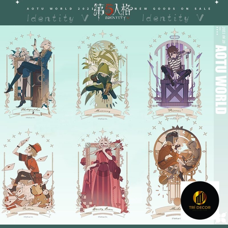อะนิเมะใหม่ Identity V คอสเพลย์ Standee รุ่น Mercenary Embalmer Prospector Seer Prisoner พร้อมพิมพ์ตัวละคร 2 ด้านที่ชัดเจน
