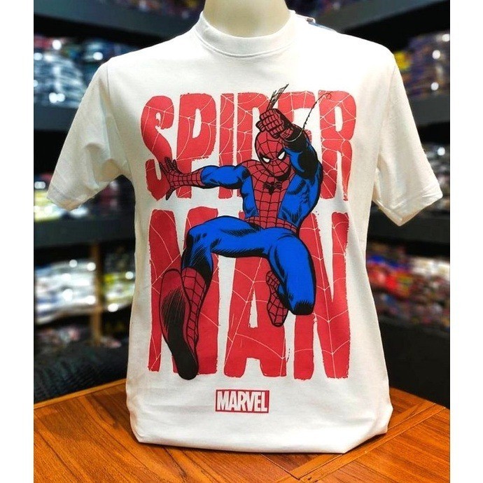 เสื้อMarvel ลาย Spiderman สีขาว ลิขสิทธิ์แท้💯  S-5XL