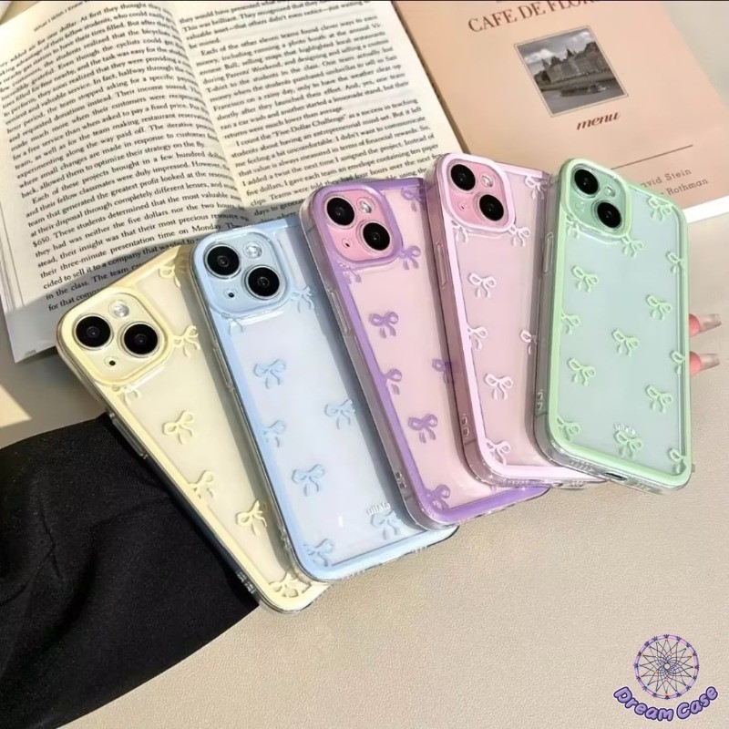 การ์ตูนน่ารักลูกอมโบว์ตัวเรือนใสสำหรับ Samsung A14 A02s A13 A52s A51 A20s A32 A20 A52 A21s A50 A30s A10s A03s A50s A33