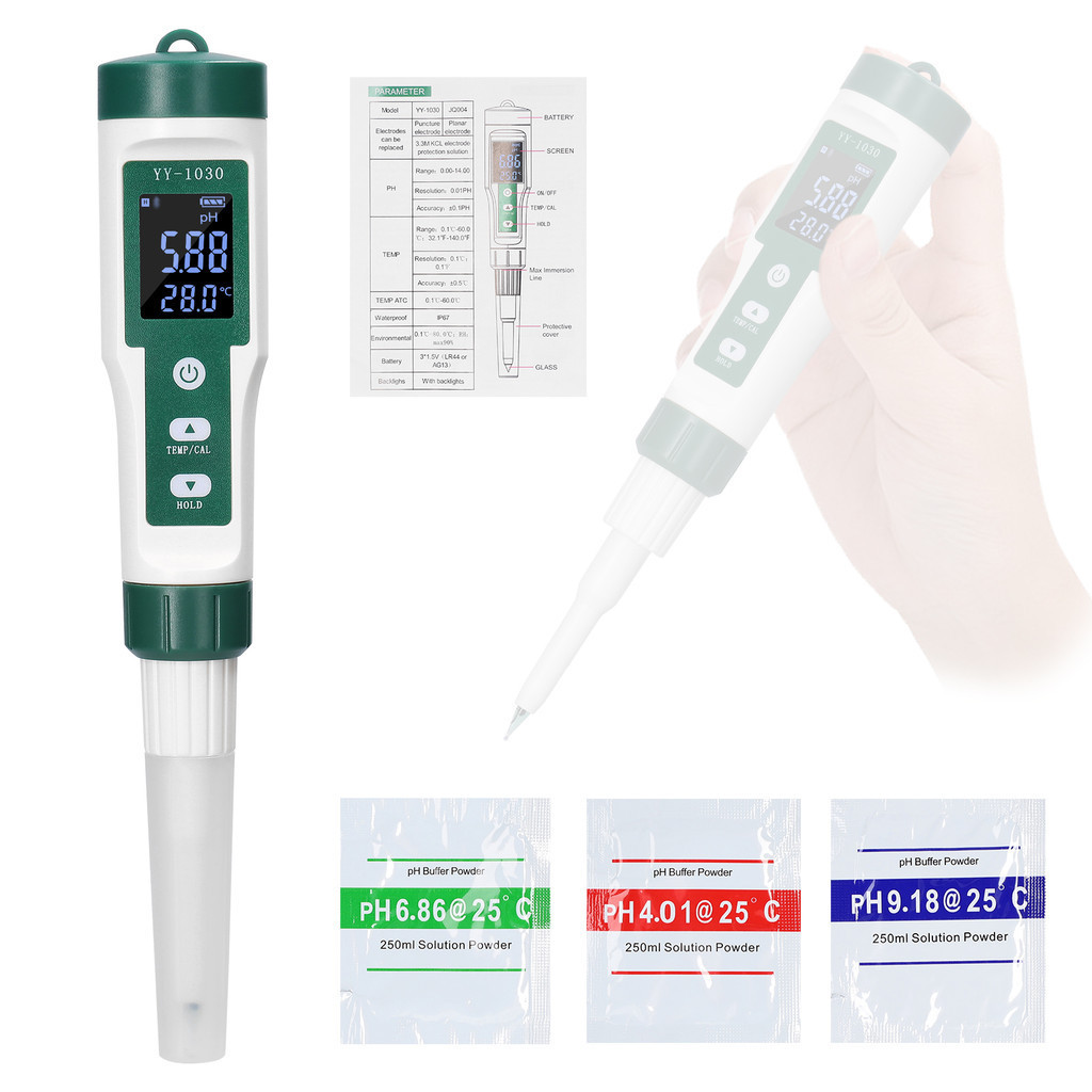 Yy-1030 จอแสดงผลดิจิตอลอาหารเด็ก PH Meter Dough Alkium ชีสเครื่องสําอาง PH เครื่องตรวจจับดิน Matrix PH Meter