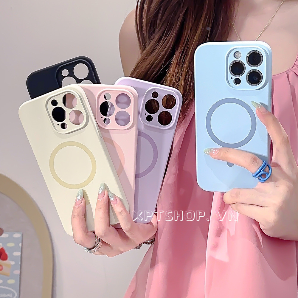 แม่เหล็กซิลิโคนเหลวเคสโทรศัพท์สําหรับiphone 15ProMax 15Pro 15Plus 14 13 12ProMaxคลุมทั้งหมดกันกระแทกป้องกันปกอ่อน