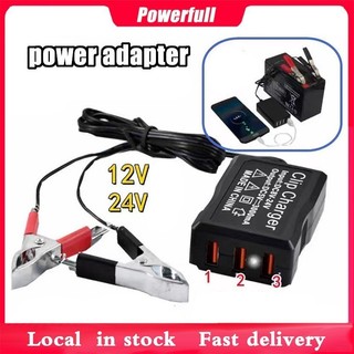 Clip charger DC12V24 to 5V 3USB charging port 3A