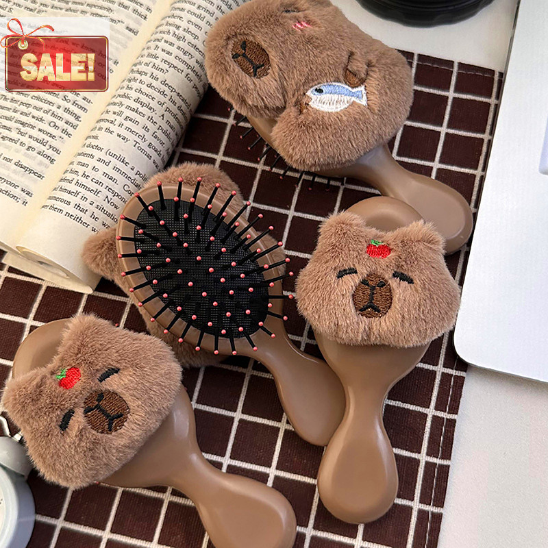 Bl น่ารัก Capybara หวีสุภาพสตรีถุงลมนิรภัยแบบพกพาหวี Capybara Air Cushion หัวนวดหวีสําหรับสาวเด็กจัดแต่งทรงผมอุปกรณ์เสริมเครื่องมือ A