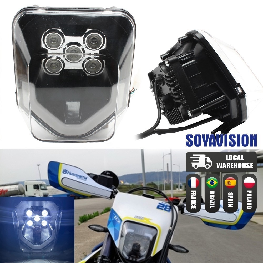 ไฟหน้ารถมอเตอร์ไซด์ LED H4สำหรับ husqvarna TE FE TC FC TX 125 250 300 350 450 501 701 250i ไฟหน้า H4