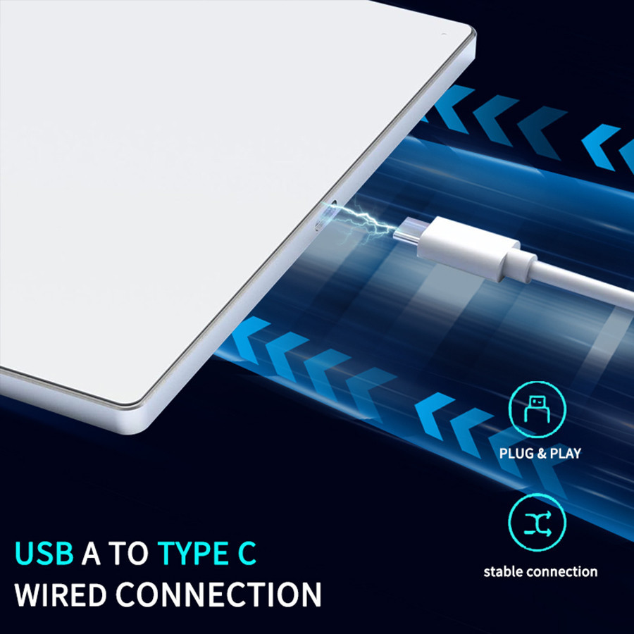 โลหะผสม USB แบบมีสาย Multi-TouchTrackpad เมาส์ Slim พื้นผิวกระจกนิรภัยพร้อมการนําทางความแม่นยําสูงเมาส์ทัชแพดแบบมีสายสําหรับแล็ปท็อปพีซี