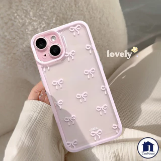 เคสนิ่มใสมีโบว์เรียบง่าย เข้ากันได้กับ OPPO A38 A6x A5 A3X A60 A16 A54 A58 A17 A18 A12 A5s A7 A15 A53 A3s A5 A57 A9 A35