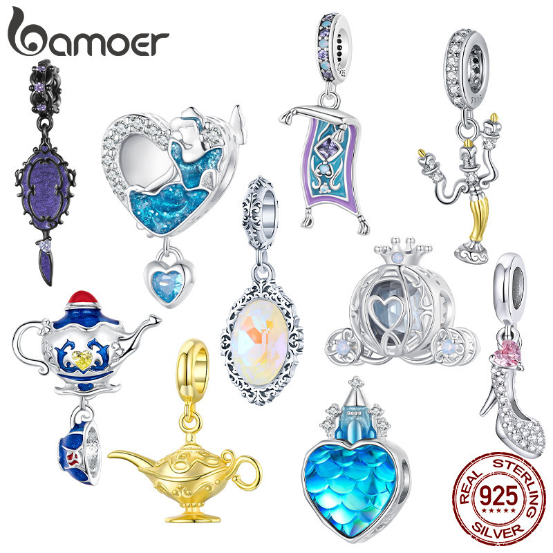 Bamoer 925 เงินสเตอร์ลิง Charm Fairy Tale Princess จี้อุปกรณ์เสริม Series สําหรับสร้อยข้อมือ DIY