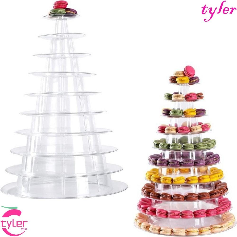 Tyler ชั้นวางคัพเค้ก วัสดุ PET เกรดอาหาร|ขาตั้งจอแสดงผล, 4/6/10 ชั้น Clear Reuseable เค้ก Placing Rack งานแต่งงาน Decor