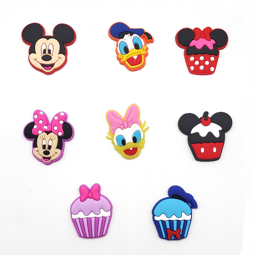 น่ารัก Mickey เหมาะสําหรับ crocs รองเท้าเครื่องประดับ jibbitz crocs 12 มม. หัวเข็มขัดด้านล่าง charms กระเป๋าชายหาดอุปกรณ์ตกแต่ง