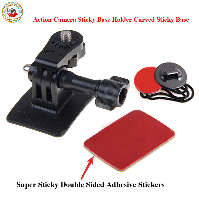 Action กล้อง Sticky ฐานผู้ถือโค้ง Sticky Base สําหรับหมวกกันน็อกสําหรับ Insta360 X3 X4/DJI Action 4/GoPro 12