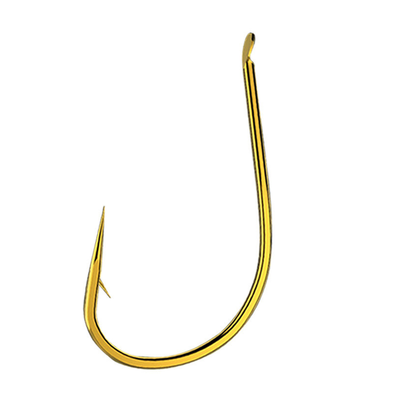 Rompin 50 ชิ้น/ล็อตทอง haixi เหล็กคาร์บอนสูงตะขอทอง 1-10 # ขนาด Flatted Sharp Barbed ตะขอตกปลา fishhooks Pesca accessori