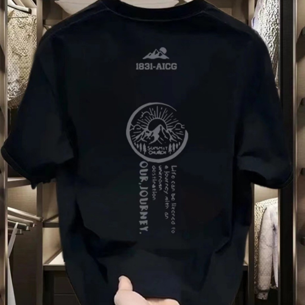 ใหม่ เสื้อยืดแขนสั้น คอกลม พิมพ์ลาย ทรงหลวม แฟชั่นฤดูร้อน สําหรับผู้ชาย ไซซ์ S-XXXL 20246