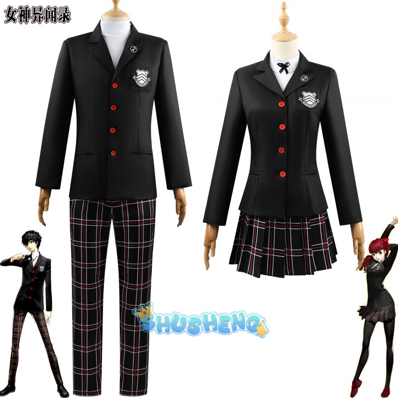 เกม Persona 5 Ren Ammiya Akira Kuruzu Kostum คอสเพลย์ Ammiya ชุดนักเรียน Mens ชุดฮาโลวีน Unisex Blazer OutfitGame Persona 5 Ren Ammiya Akira Kuruzu Korustum คอสเพลย์ Amamiy