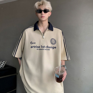 BECOOLMAN-สไตล์อเมริกัน ถนนสูง แขนสั้น ชาย ฤดูร้อน สวมใส่ ยอ…