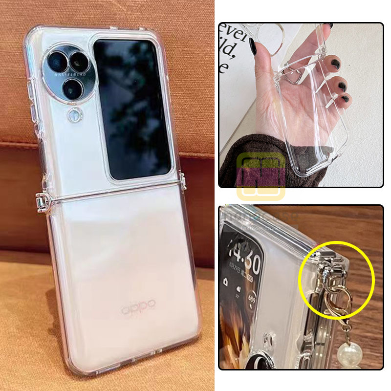 Slim โปร่งใสคริสตัล Soft TPU Link Buckle เคสโทรศัพท์ Oppo Find N2 N3 Flip กันกระแทกซิลิโคนใสกลับกรณีฝาครอบ