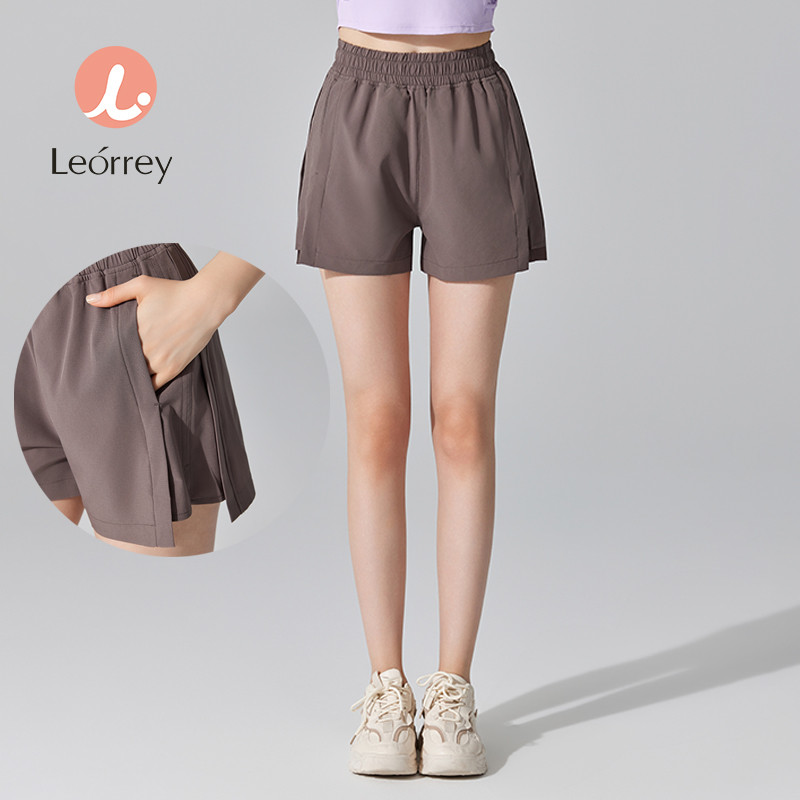 Leorrey-กางเกงขาสั้นกีฬาวิ่งออกกำลังกายกางเกงโยคะหลวมแห้งเร็วระบายอากาศได้