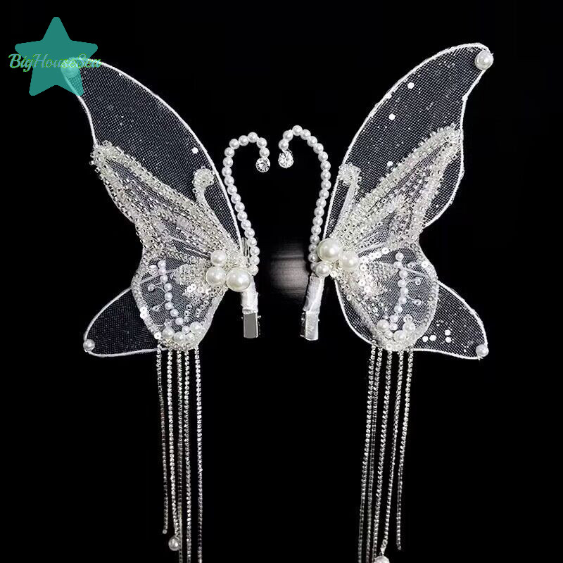 [BigHouseSea] กิ๊บติดผมลูกปัดสําหรับผู้หญิงสาวคลิปด้านข้างเกาหลีอุปกรณ์เครื่องประดับเรียบง่ายใหม่ - รูปที่ 4