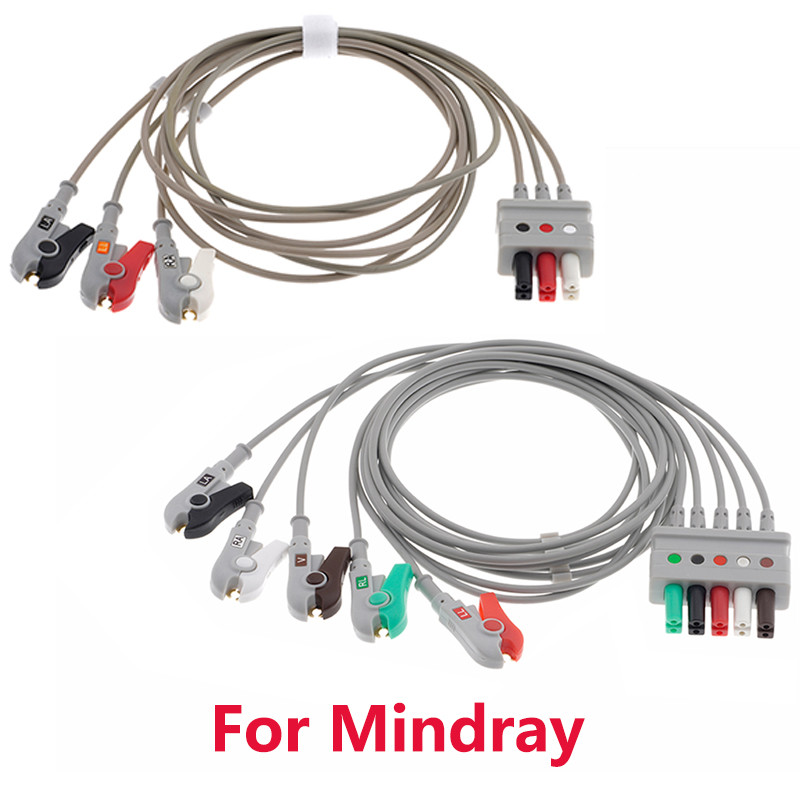 สําหรับ Mindray ผู้ป่วย Monitor Trunk อะแดปเตอร์สายต่อ ECG EKG 3/5 ตะกั่วอิเล็กโทรด Leadwire Snap/คล