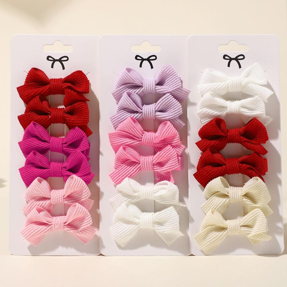 6ชิ้นน่ารักผ้าฝ้ายนุ่มกิ๊บชุดสําหรับสาวๆเด็กบูติกอุปกรณ์ผมชุดของขวัญ