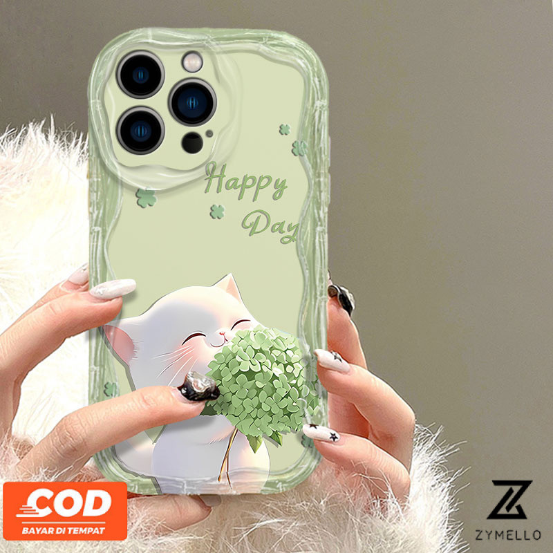 กรณีoppo Reno 13F 5G Reno 13 Pro Reno12 F Reno 12 Reno11 F Reno 11 Reno 10 Reno 8T Reno 8Z Reno 7Z Realme C65 C53 C51 Reno8 Reno7 Four-leaf CloverแมวกันกระแทกTPUเคสโทรศัพท์
