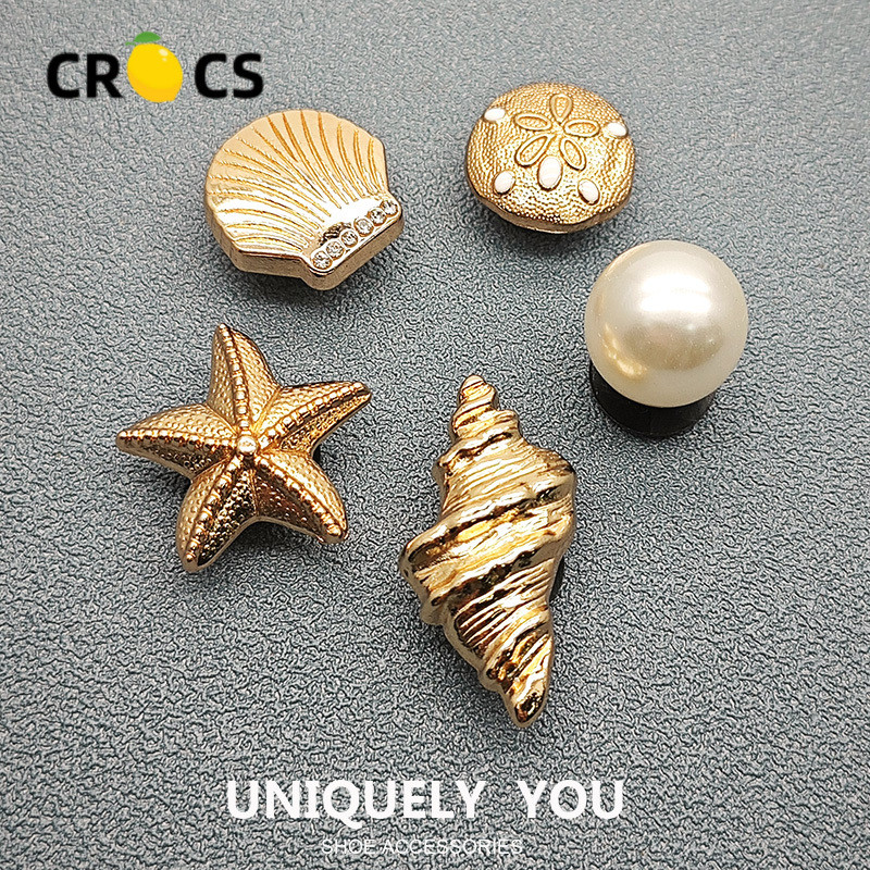 Crocs jibbitz charms อุปกรณ์เสริมรองเท้ารูรองเท้า Huaka Luochi ตกแต่ง Zhibixing อุปกรณ์เสริม DIY เนื้อโลหะ Marine Life