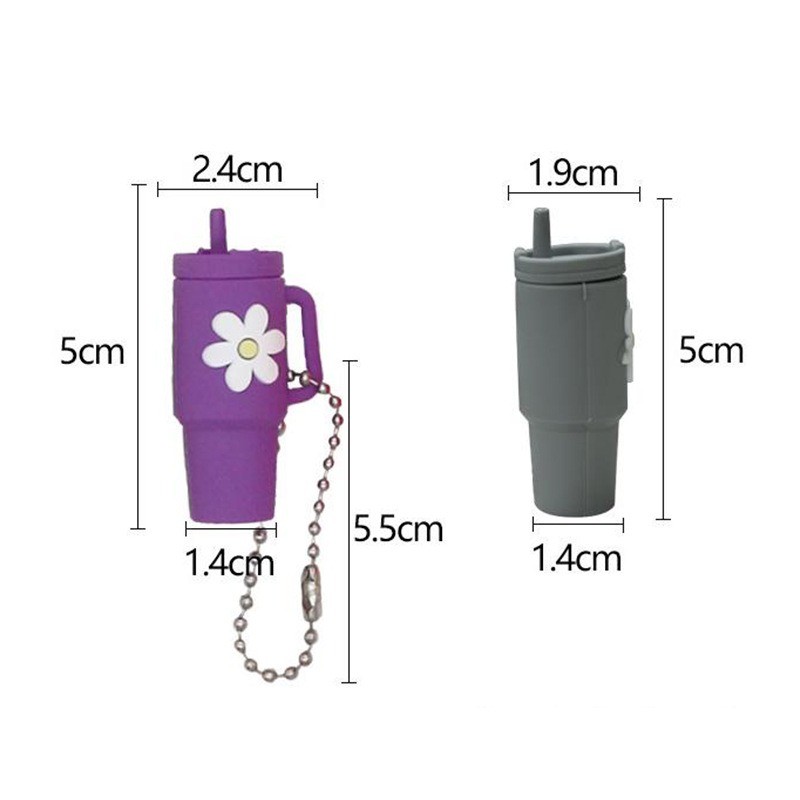 ดอกไม้น่ารักกระติกน้ําร้อนถ้วยพวงกุญแจซิลิโคนขวดน้ําจี้พวงกุญแจผู้หญิงผู้ชายกระเป๋าเป้สะพายหลังอุปกรณ์ ทําเอง - รูปที่ 4