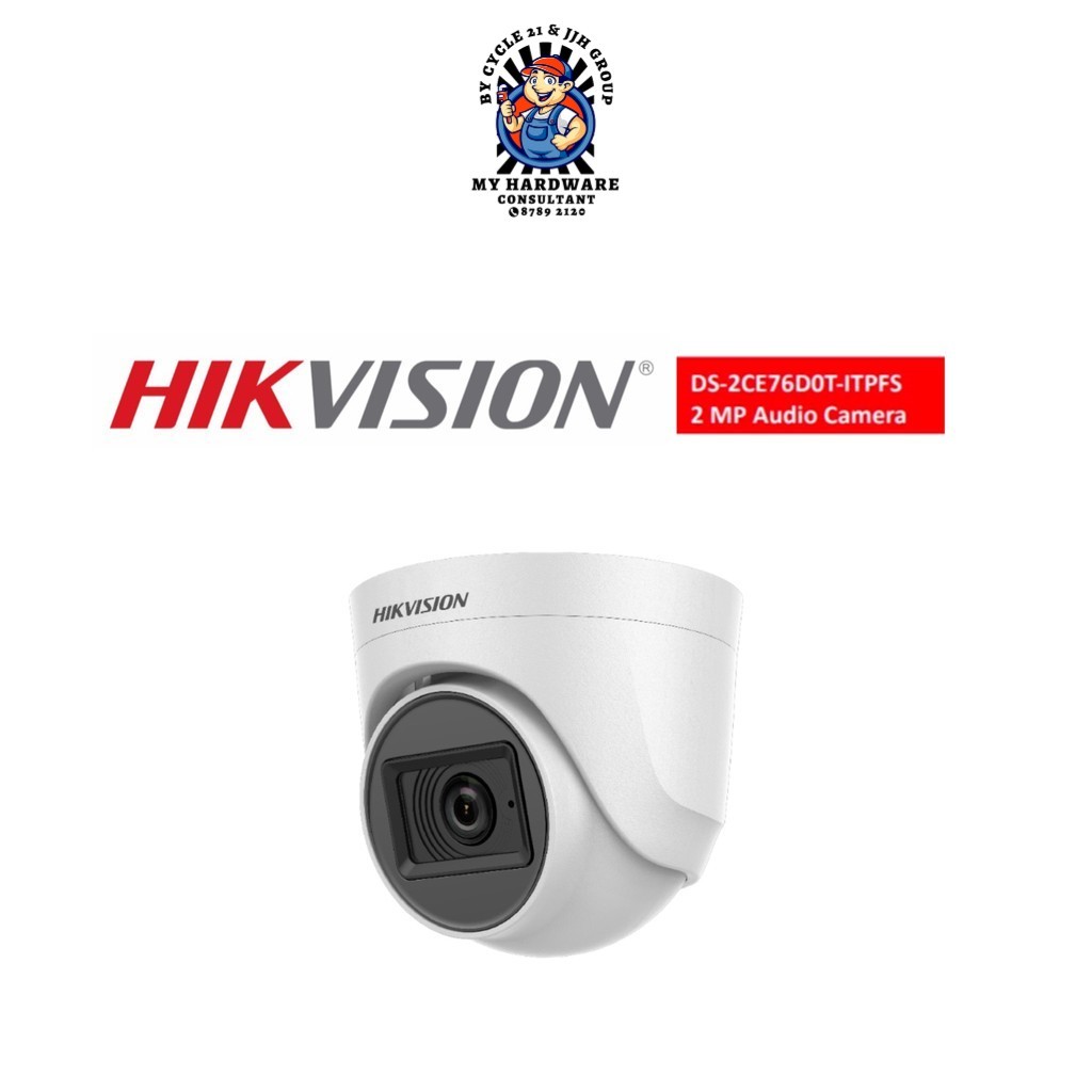 SG HIKVISION HD1080P 2MP กล้องโดมเสียง DS-2CE76D0T-ITPFS (2.8 มม.)