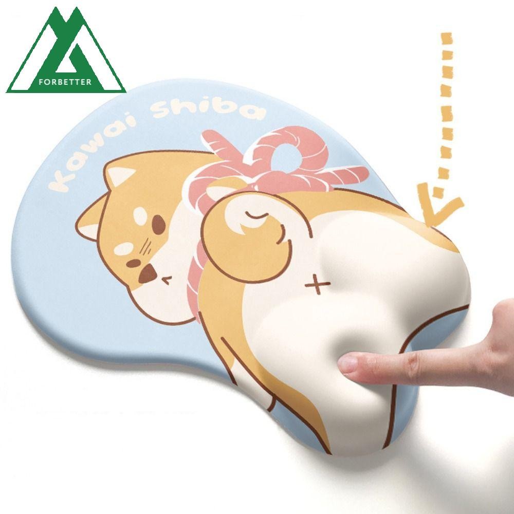 Forbetter Pochacco แผ่นกันลื่น, Angry Shiba Inu ตูด 3D การออกแบบการ์ตูนแป้นพิมพ์ Pad, อุปกรณ์เสริมคอมพิวเตอร์มือสนับสนุนข้อมือ KT แมว 3D Antiskid Mice Mat Typewriting เครื่องมือ