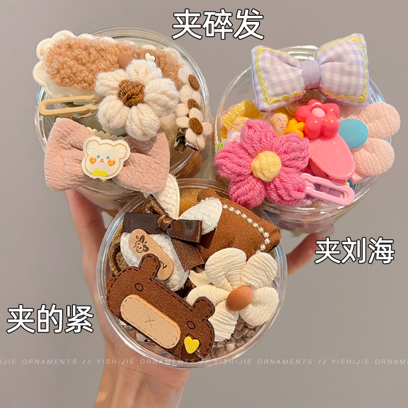 12ชิ้นเด็กตุ๊กตาน่ารักกิ๊บสาวหน้าผากด้านผมหักเรียบคลิปน่าร รูปที่ 4