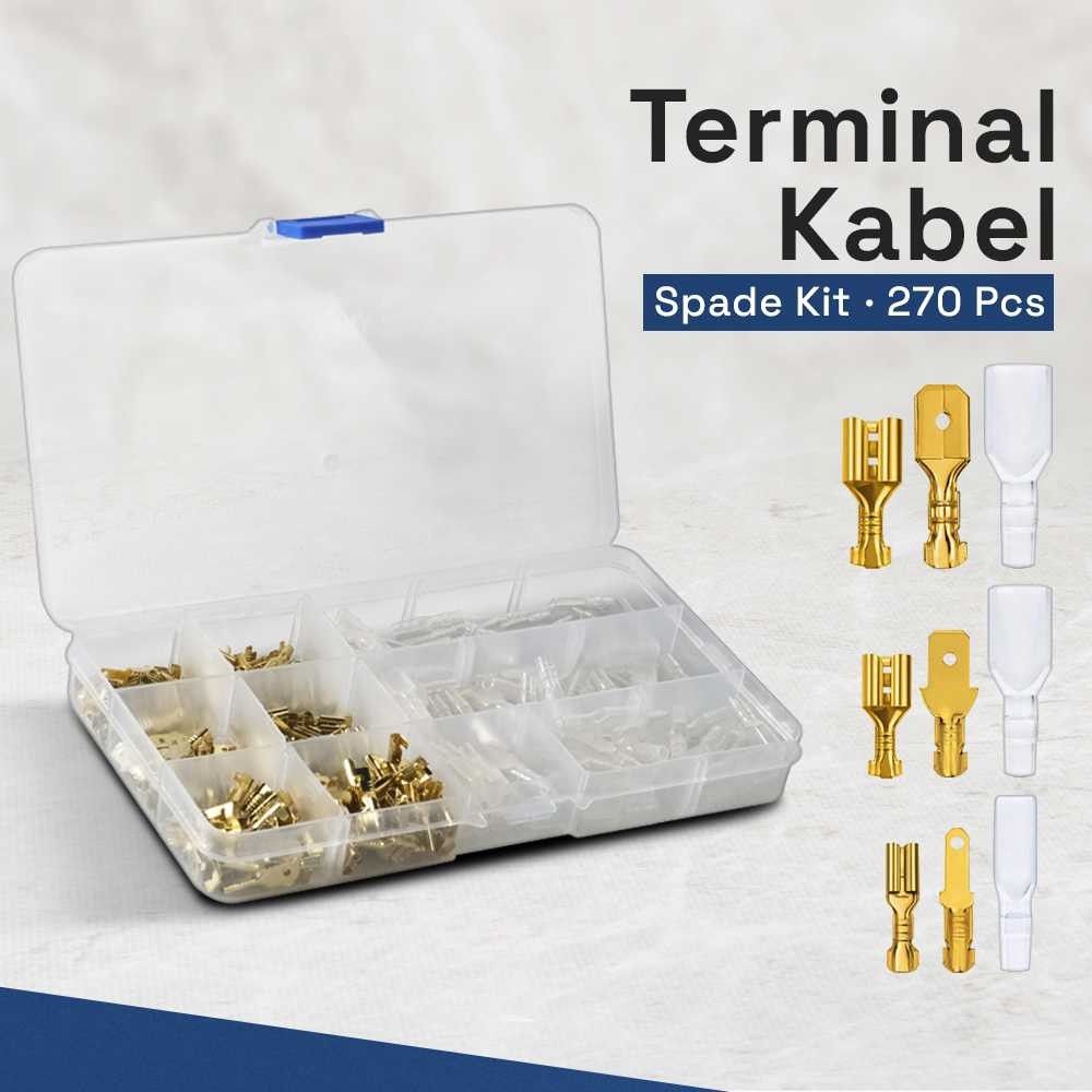 Taffiware TERMINAL WIRE CRIMP CONNECTOR SPADE KIT 270 ชิ้น