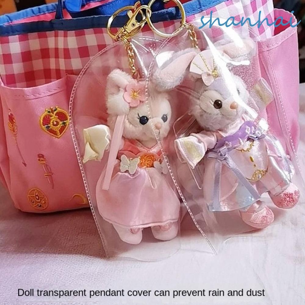Shanhai Labubu ฝาครอบป้องกัน, ฝาครอบพวงกุญแจป้องกันฝุ่น Clear Labubu ตุ๊กตา, Clear โปร่งใสจอแสดงผลกระเป๋า Labubu Time เสื้อกันฝนโปร่งใสตุ๊กตาอุปกรณ์เสริม