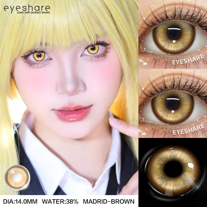 【COD】MADRID สีน้ำตาล บทบาทสมมติ คอนแทคเลนส์ สีแดง/สีฟ้า/สีเทา/สีม่วง/สีเขียว คอนแทคเลนส์สี 1 คู่/2 เม็ด