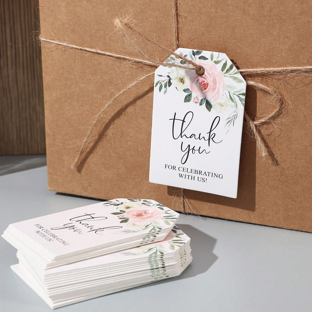 ดอกไม้ยุโรป Simple English Blank Writing Hanging Card Gift Holiday Greeting Card Gift Bag Decorative Card Plate