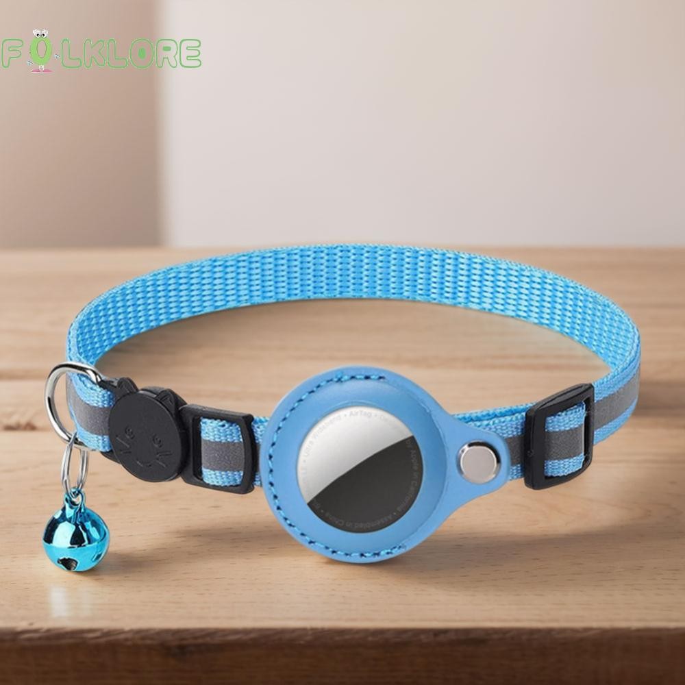 พื้นบ้านสําหรับ Apple AirTag ปลอกคอแมวพร้อมกระดิ่งลูกแมวปลอกคอความปลอดภัยหัวเข็มขัด GPS Tracker ผู้ถือปรับสําหรับแมวลูกแมว