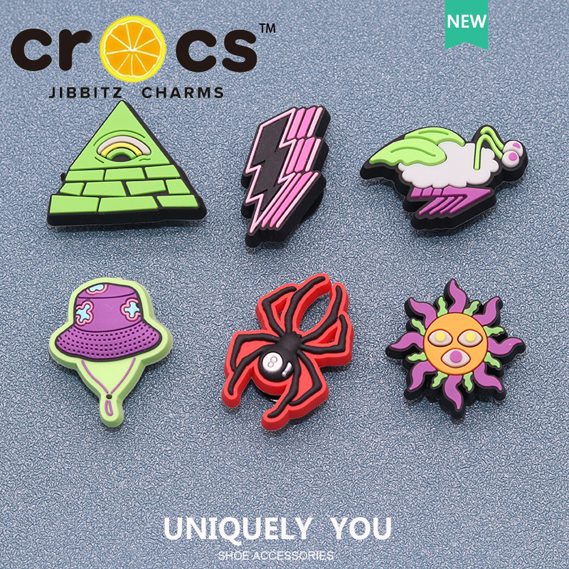 Jibbitz Crocs Charm รองเท้าหัวเข็มขัดอุปกรณ์เสริม การ์ตูน Lightning Spider DIY อุปกรณ์เสริมรองเท้า จิ๊บบิท ตัวติดรองเท้า Crocs