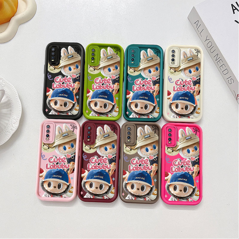 น่ารัก LABUBU คนรักสําหรับ VIVO Y20s [G] Y21 Y21S Y21A Y21T Y33S Y33T Y3S 2021 Y50 Y30 Y30i Y55 Y75 Y77 Y91C Y93s Y91S Y91S Y95 เคสโทรศัพท์มอนสเตอร์ฤดูใบไม้ร่วง
