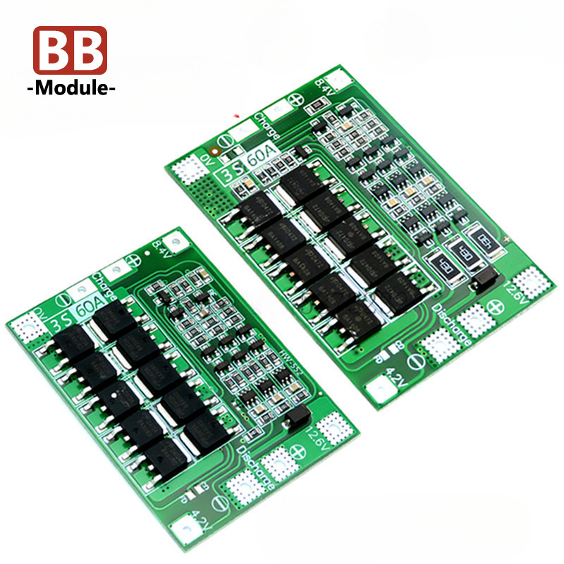 3s 60A BMS 11.1V 12.6V 18650 แบตเตอรี่ลิเธียมป้องกันบอร์ดรุ่นสมดุล, 60A การเพิ่มประสิทธิภาพกระแส/สมด