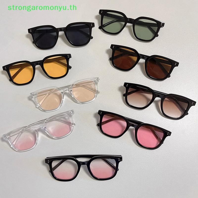 Strongaromonyu แว่นกันแดดแฟชั่นสําหรับผู้หญิงกรอบสีดําแป้ง Blusher แว่นตาแต่งหน้าฟรี Self Beautification Square กรอบขนาดใหญ่ TH