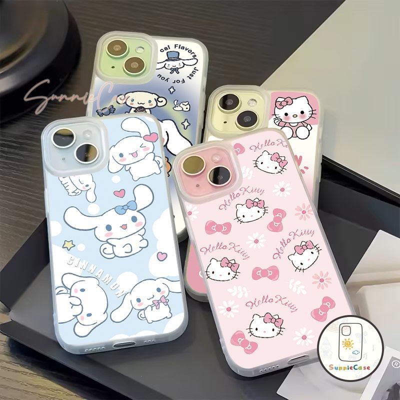 สวัสดีคิตตี้ เคส IPhone12 11 13 15 17 14 Pro Max X XR XS Max 7 14 16Plus SE 2020 วัยรุ่นหัวใจแมวน่ารักทนต่อความเรียบง่าย