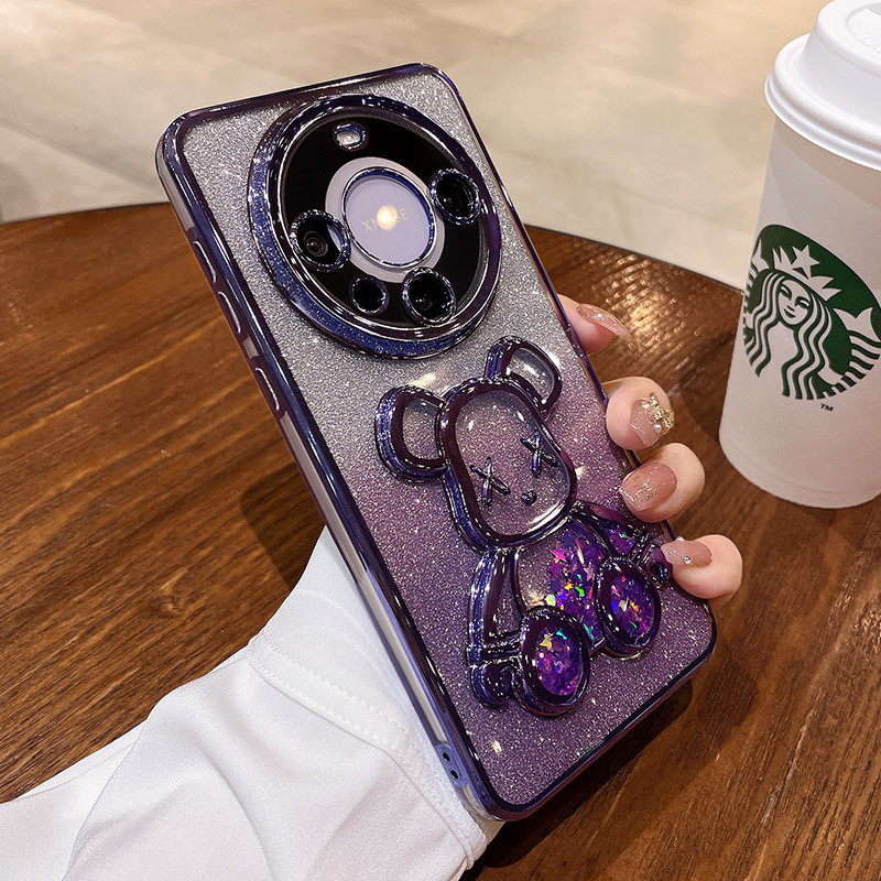 Quicksand Bear Design Glitter Soft Case สําหรับ Realme 13 12 Pro Plus 12x 11 11x 12 + 12Pro + 5G 9 8 7 6i 5 5s 5i 13Pro +