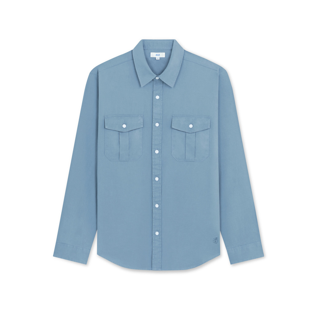 AIIZ (เอ ทู แซด) - เสื้อเชิ้ตผู้ชายแขนยาวผ้าอ๊อกฟอร์ดสีพื้น Men's Oxford Long Sleeve Shirts