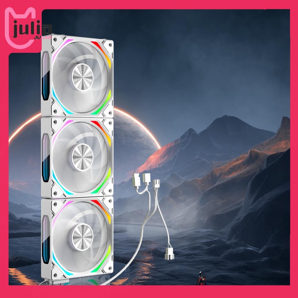 [Julia1.th] Magic Block Fan 120mm Case Fan ARGB Mirror Cycle Light Effect PWM PC Cooling Fan