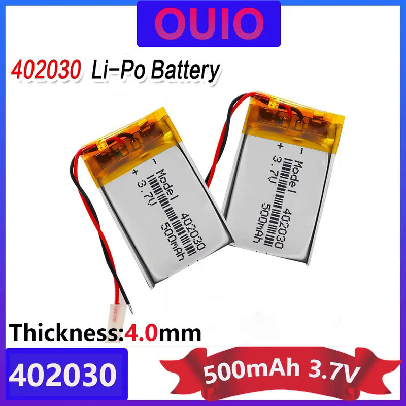 High Capacity 402030 3.7v 500mAh Li-ion Lipo Cells Lithium Li-Po Polymer Rechargeable Battery For Bl