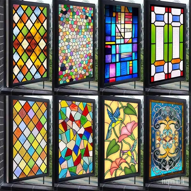 ฟิล์มกระจกฝ้าสีสไตล์ยุโรปไฟฟ้าสถิตไม่มีกาวไม่ติดกาวในตัวแบบอเมริกันสติกเกอร์ติดหน้าต่างหน้าต่างห้องน้ำ - รูปที่ 4