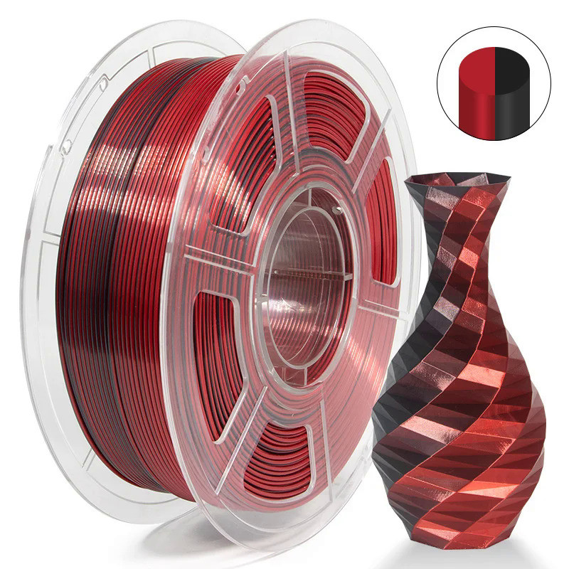 JG MAKER 3D Printer Filament Silk PLA Dual Color Multicolor 1KG Spool Suitable for All FDM 3D Printe