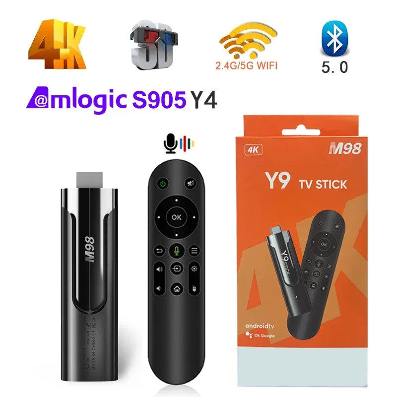 Y9 ATV TV Stick Android TV Box amlogic S905Y4 HD 4K 3D 2GB 64GB dual WiFi 4G 5G BT 5.0เครื่องเล่นสื่
