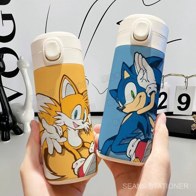 แก้วเก็บความร้อนลายการ์ตูน Sonic Series ถ้วยถั่วขนาดกะทัดรัดและพกพาสำหรับนักเรียน ins ถ้วยน้ำสแตนเลส304มูลค่าสูง
