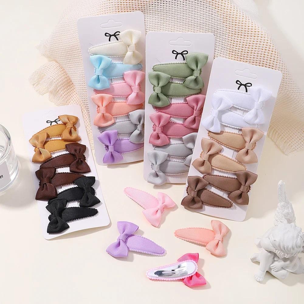 6 ชิ้นน่ารักผม Bows Hairpin น่ารักคลิปผมสําหรับสาวอุปกรณ์เสริมผม Handmade ผ้า Headwear Barrettes Headdress Hairgrip