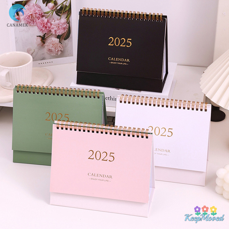 Keepmoved ปฏิทินตั้งโต๊ะภาษาอังกฤษ 2025 แฟชั่น Simple Memo Book ปฏิทินรายเดือน Office Desktop ตกแต่งปฏิทินฟรี Notes Time Manager ใหม่