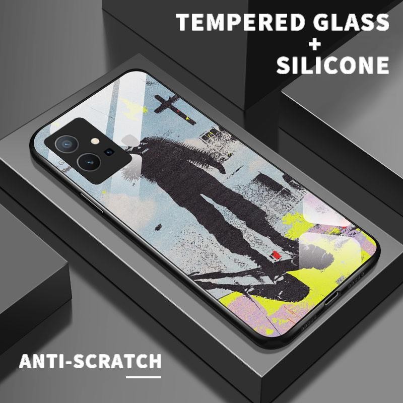 เหมาะสำหรับ VIVO Y75 5G Y75 4G Y75S Y72 Y73 Y76 Y7s Y85 Y89 กรณีโทรศัพท์ใหม่เคส Artistic Scribble